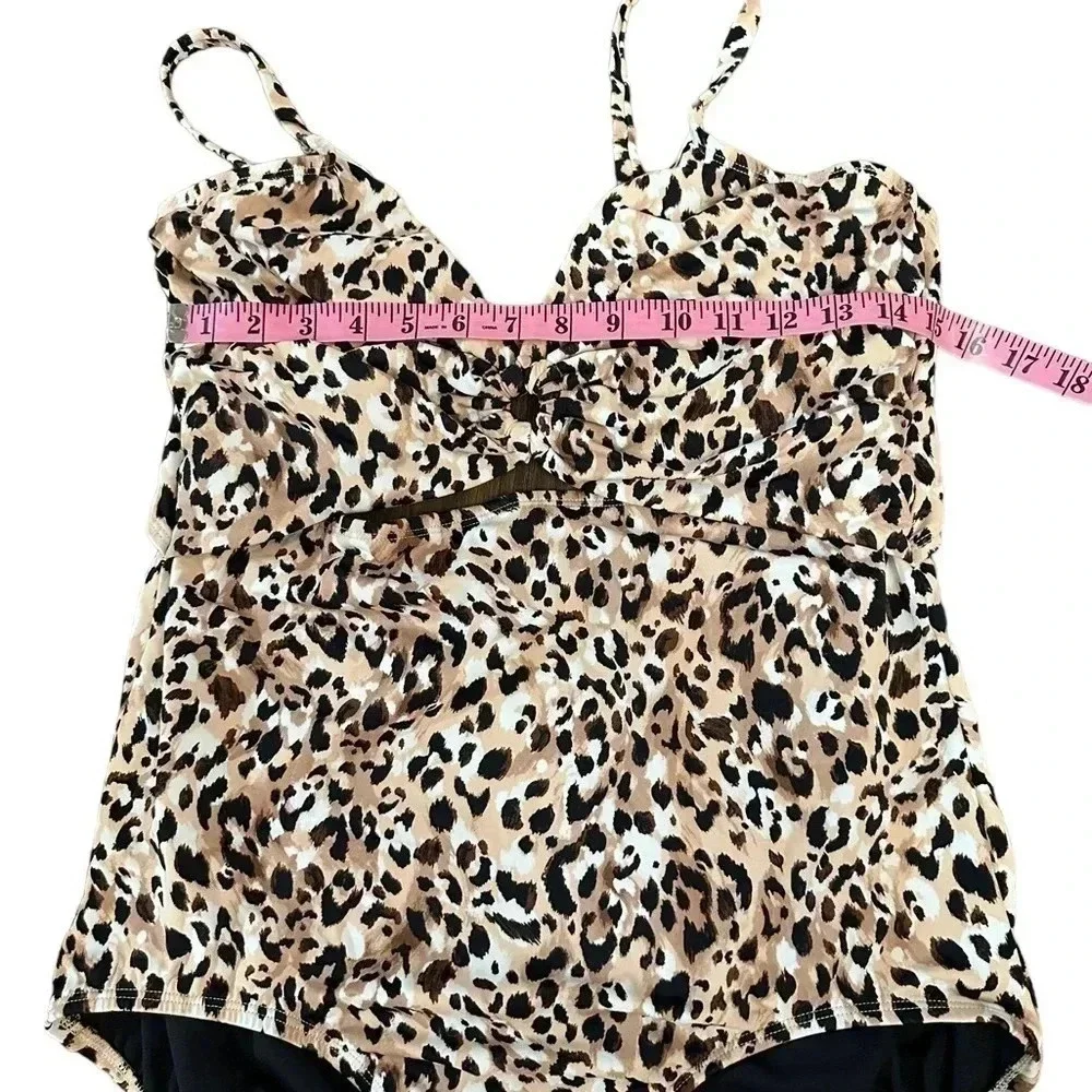 Time and Tru Animal Print One Piece Cut Out Swimsuit Womens size 1X(16W-18W)